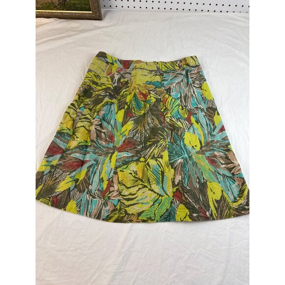 Christopher & Banks Petite Multicolor Abstract Print A-Line Skirt Size 6P - Picture 1 of 6
